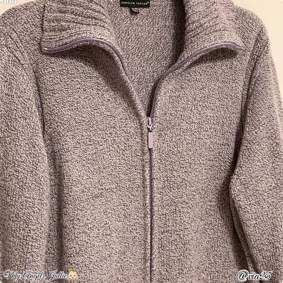 Carolyn Taylor Womens Turtleneck Knit Sweater Size XL Color Purple/Black - Picture 2 of 7